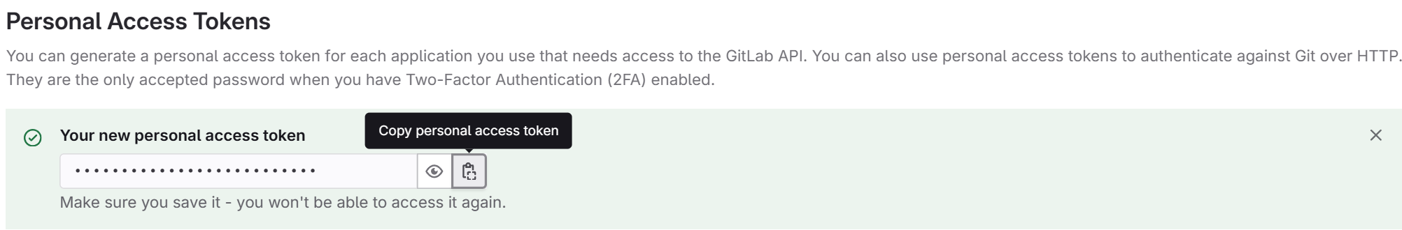 GitLab new PAT